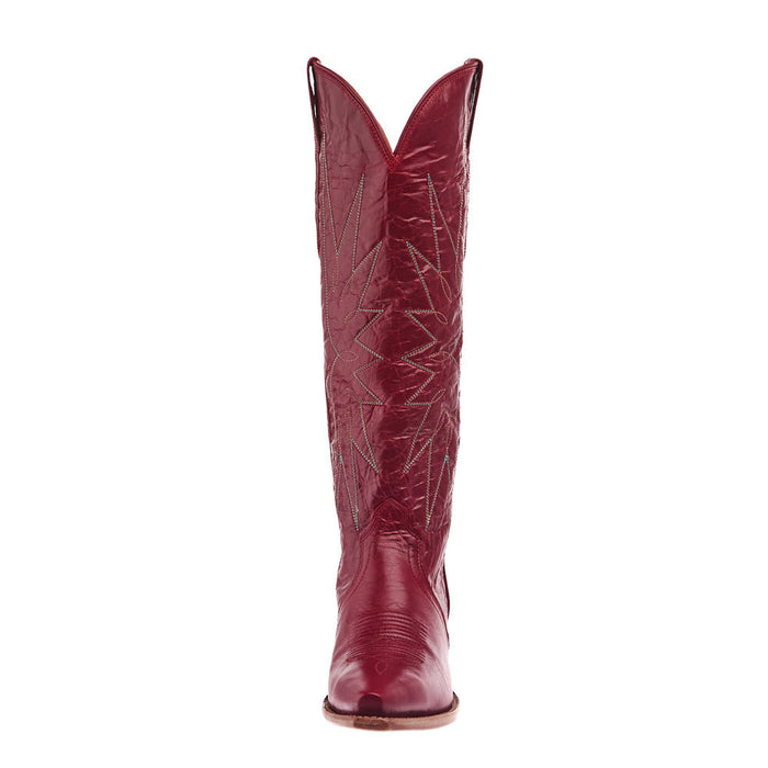 Tecovas Women`s Loretta Ruby Red Vamp 17In Ruby Red Top Boot