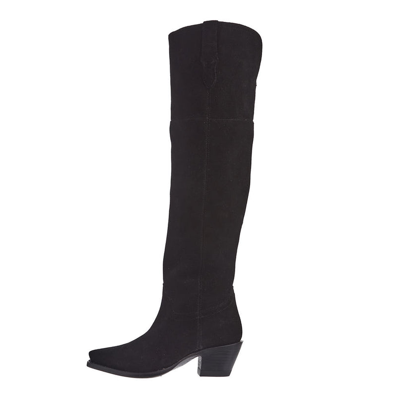 Tecovas Women's Bailey Midnight Suede Vamp 23In Midnight Suede Top Boot