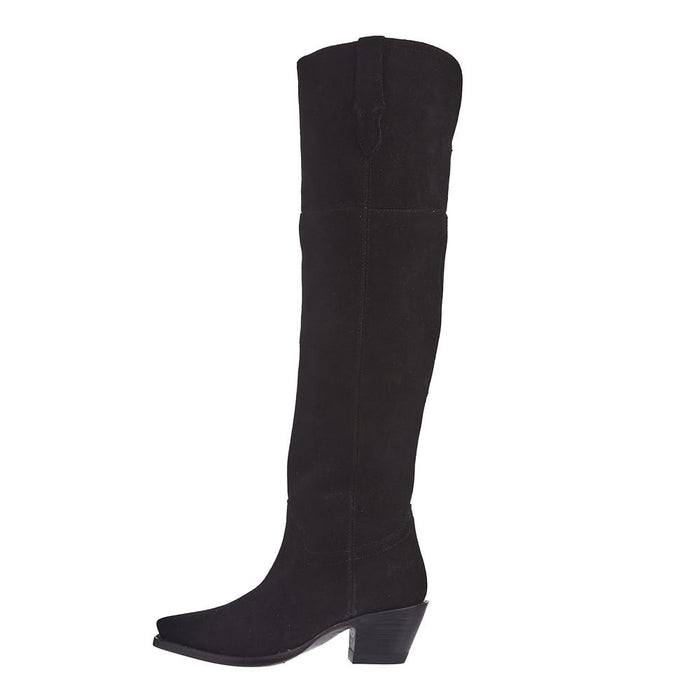 Tecovas Women's Bailey Midnight Suede Vamp 23In Midnight Suede Top Boot
