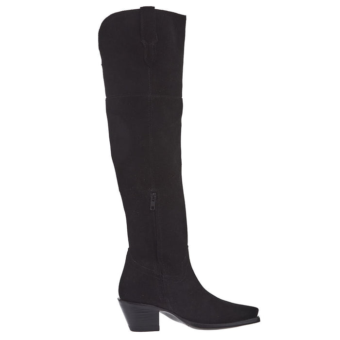 Tecovas Women's Bailey Midnight Suede Vamp 23In Midnight Suede Top Boot