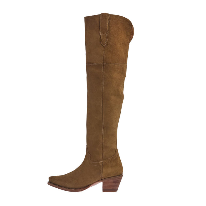 Tecovas Women's Bailey Sahara Suede Vamp 23In Sahara Suede Top Boot