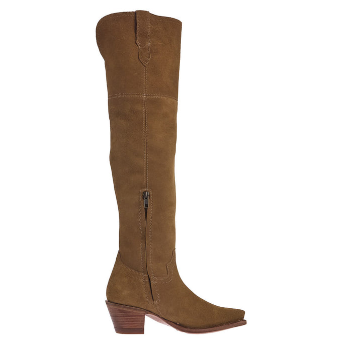 Tecovas Women's Bailey Sahara Suede Vamp 23In Sahara Suede Top Boot