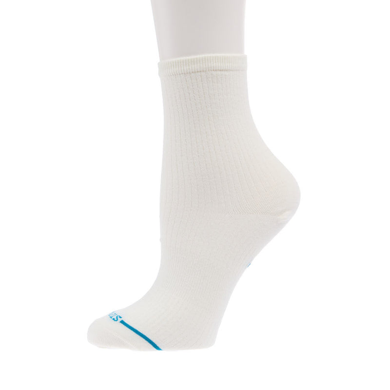 Stance Women's Fine Rib Ivory Quarter Socks