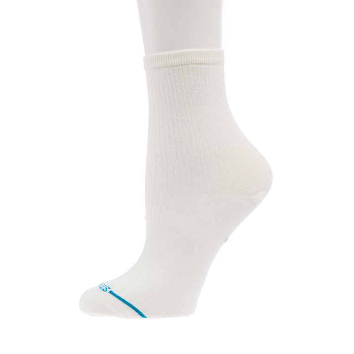 Stance Women's Fine Rib Ivory Quarter Socks