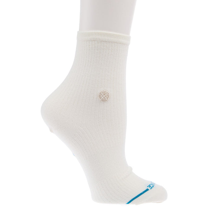 Stance Women's Fine Rib Ivory Quarter Socks