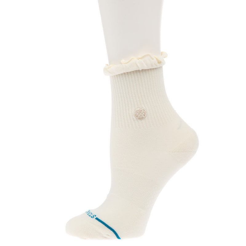 Stance Women's Ruffle Icon Ivory Quarter Height Socks