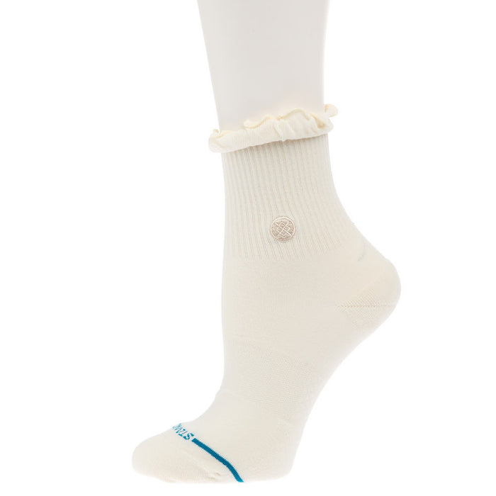 Stance Women's Ruffle Icon Ivory Quarter Height Socks
