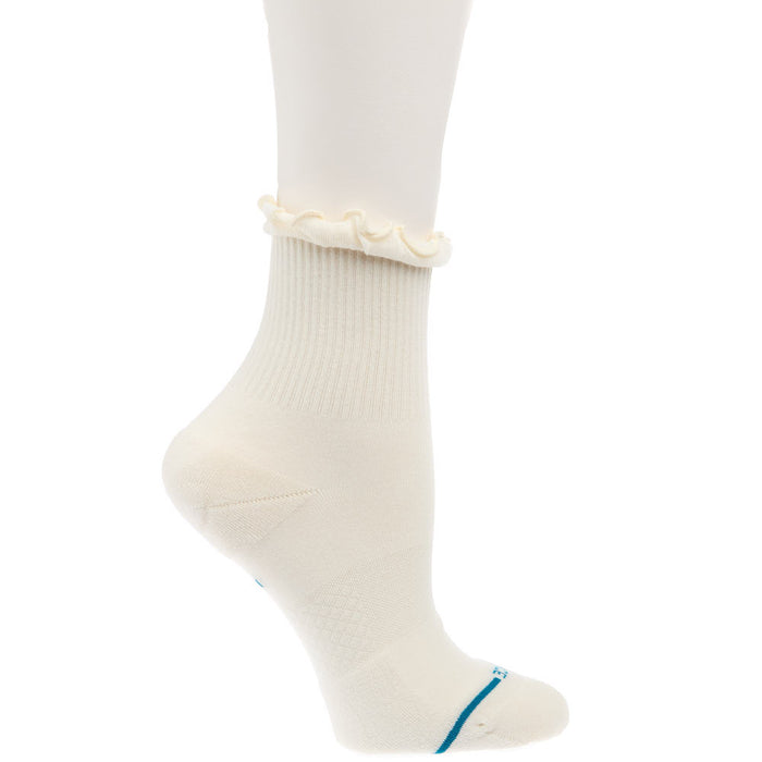 Stance Women's Ruffle Icon Ivory Quarter Height Socks