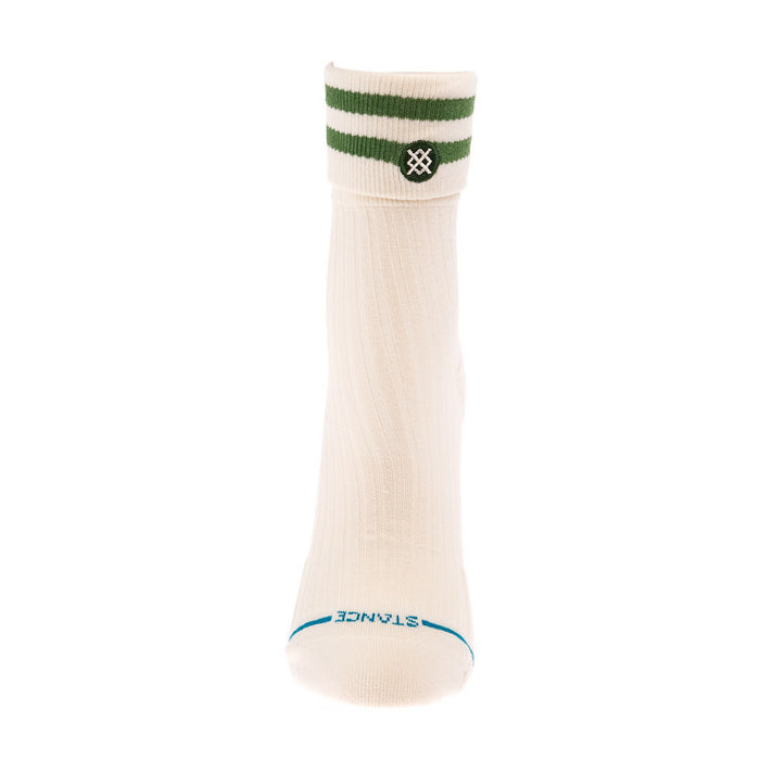 Stance Women`s Green Accent Roll Cuff Quarter Height Sock