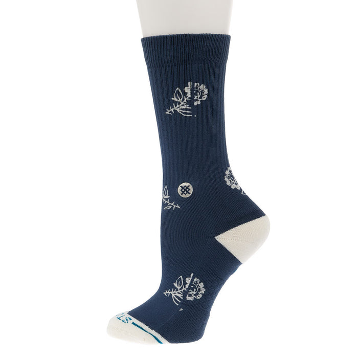 Stance Women's Petite Bloom Slate Blue Crew Socks