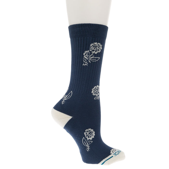Stance Women's Petite Bloom Slate Blue Crew Socks