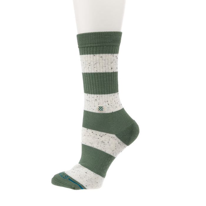 Stance Women's Nep Stripe Green Crew Socks