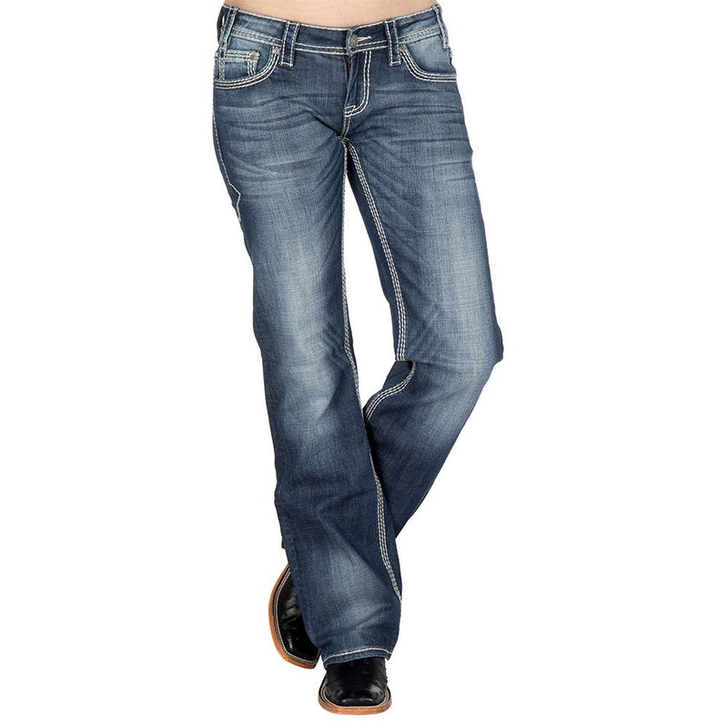Rock N Roll Cowgirl Women's Midrise Bootcut Riding Jean