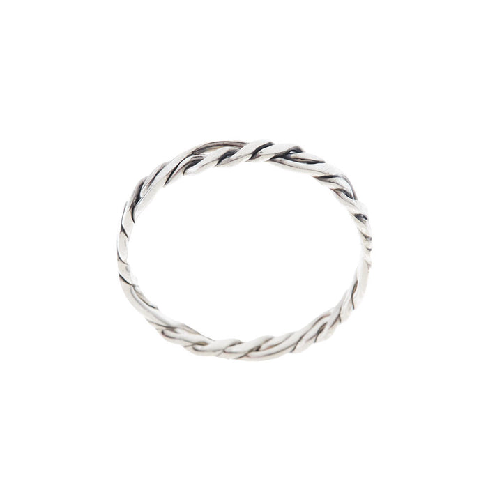 Andy Mikes Wallace Braided Silver Ring
