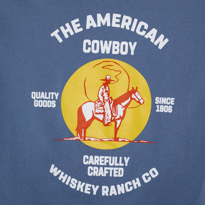 Whiskey Bent Hat Co Men's Blue American Cowboy Tee Shirt