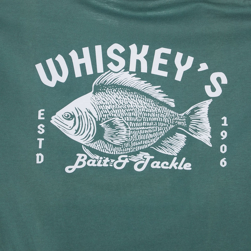 Whiskey Bent Hat Co Men's Green Bait & Tackle Tee Shirt