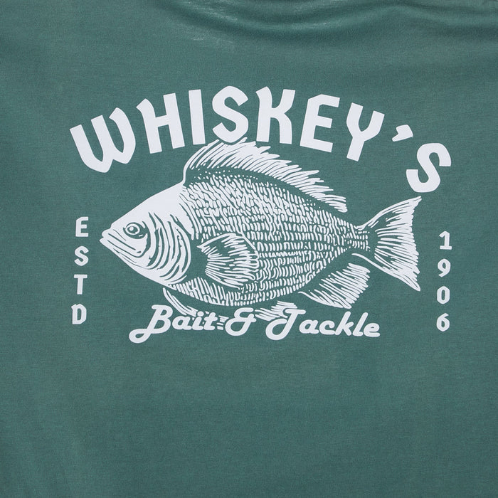 Whiskey Bent Hat Co Men's Green Bait & Tackle Tee Shirt