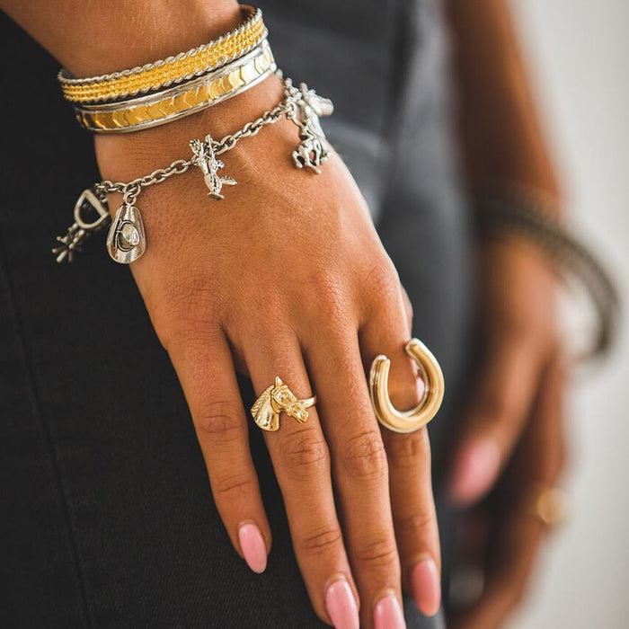 West And Company Burnished Concho Charm Bracelet