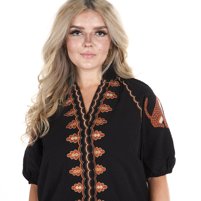 Thml Clothing Women's Black Button Top