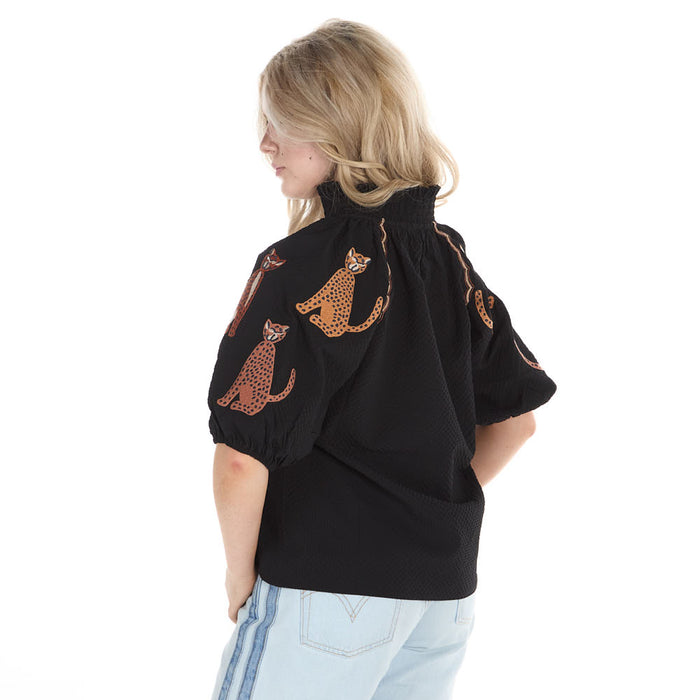 Thml Clothing Women's Black Button Top