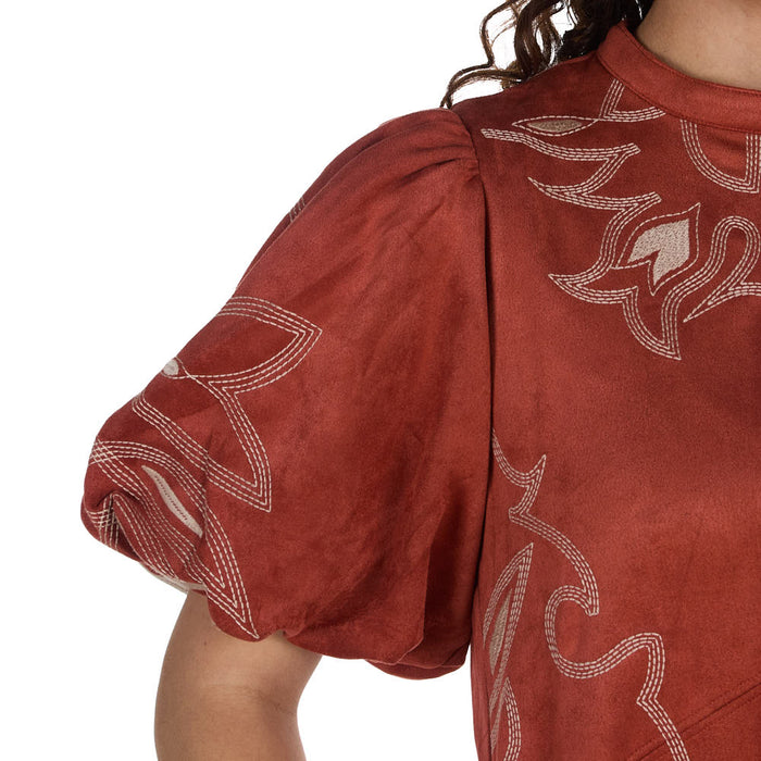 Thml Clothing Women's Rust Embroidered Dress Thml Clothing Women's Rust Embroidered Dress