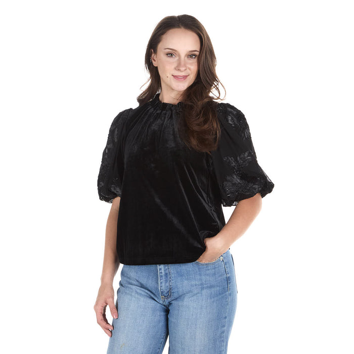 Thml Clothing Women's Black Short Sleeve Top