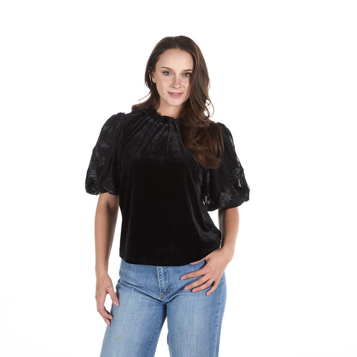 Thml Clothing Women's Black Short Sleeve Top