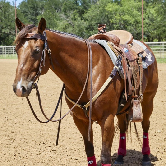 WD Tack Braided Natural Rawhide 1in Straight Breast Collar