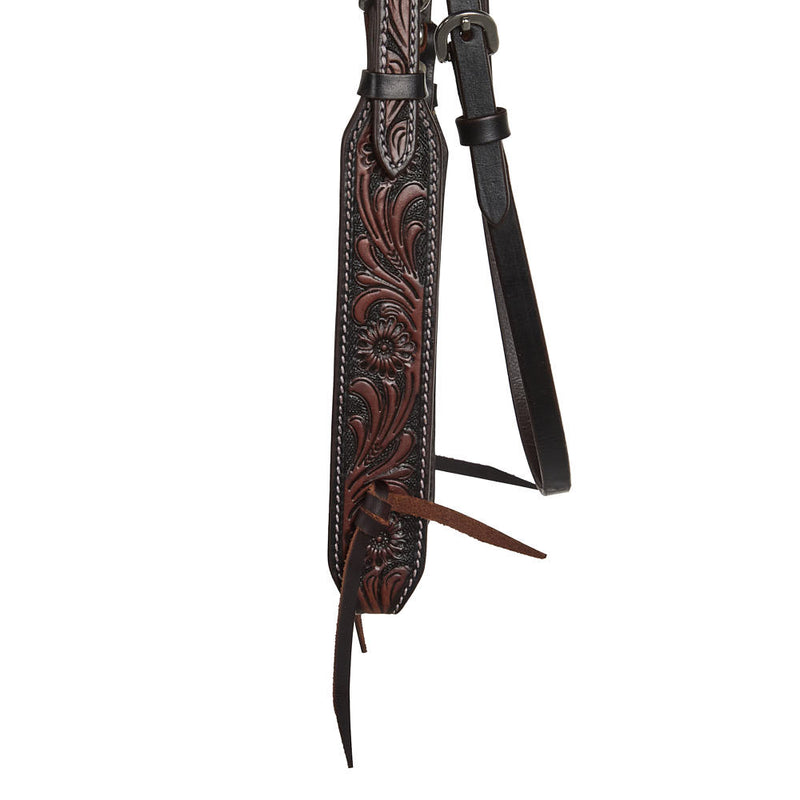 WD Tack Heavy Oiled Antique Floral Browband Headstall