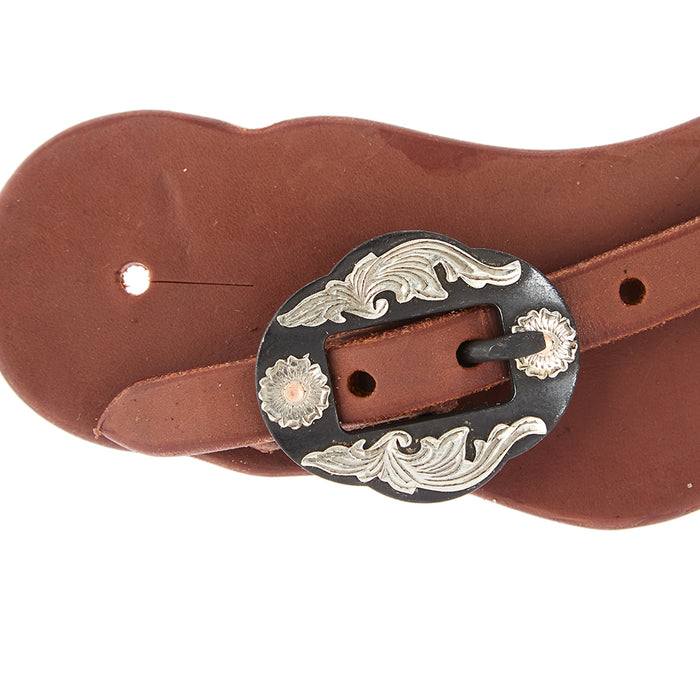 WD Tack Mens Heavy Oiled Cowboy Spur Straps with Double Flower Buckles