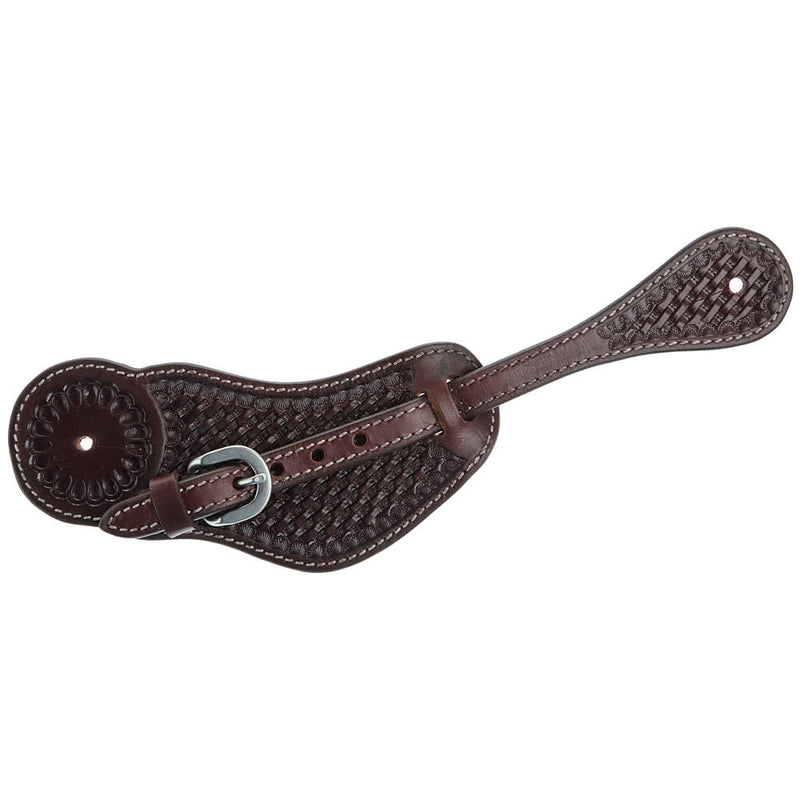 WD Tack Heavy Oiled Basketweave Tooled Mens Spur Straps