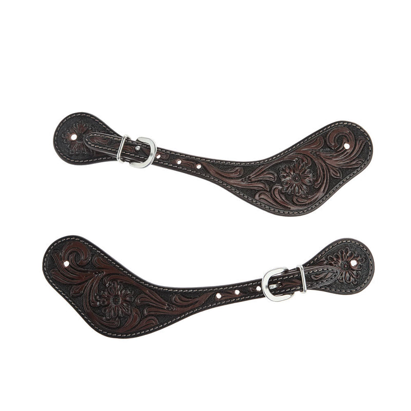 WD Tack Heavy Oiled Antique Floral Mens Dove Wing Spur Straps