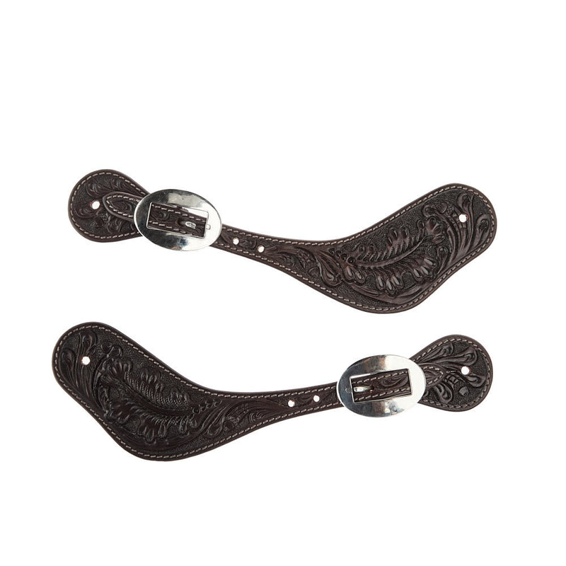 WD Tack Heavy Oiled Dark Oak Mens Dove Wing Spur Straps