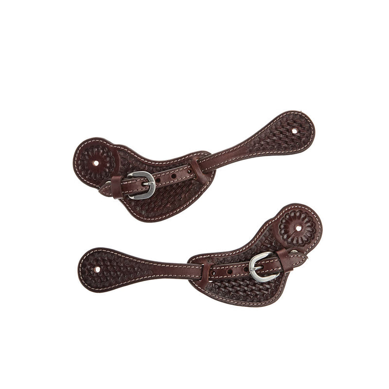 WD Tack Heavy Oiled Basket Tooled Ladies Spur Straps