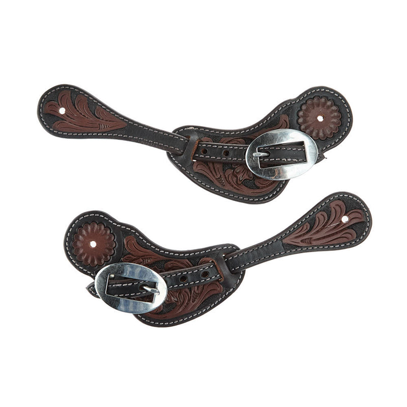 WD Tack Heavy Oiled Floral Tooled Ladies Spur Straps