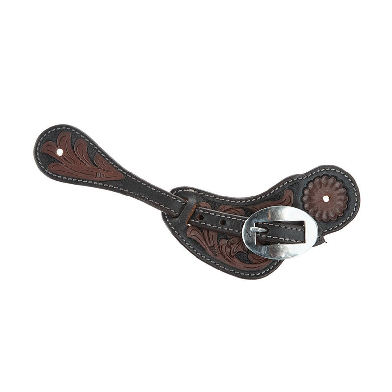 WD Tack Heavy Oiled Floral Tooled Ladies Spur Straps