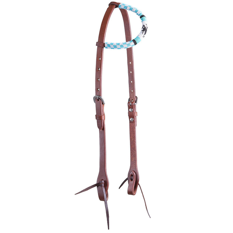 Wd Tack Turquoise Pony Club Beaded Single Ear Headstall
