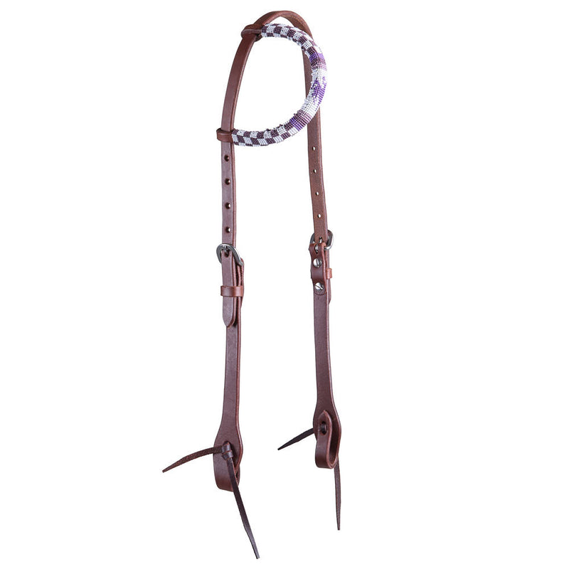 Wd Tack Purple Pony Club Beaded Single Ear Headstall