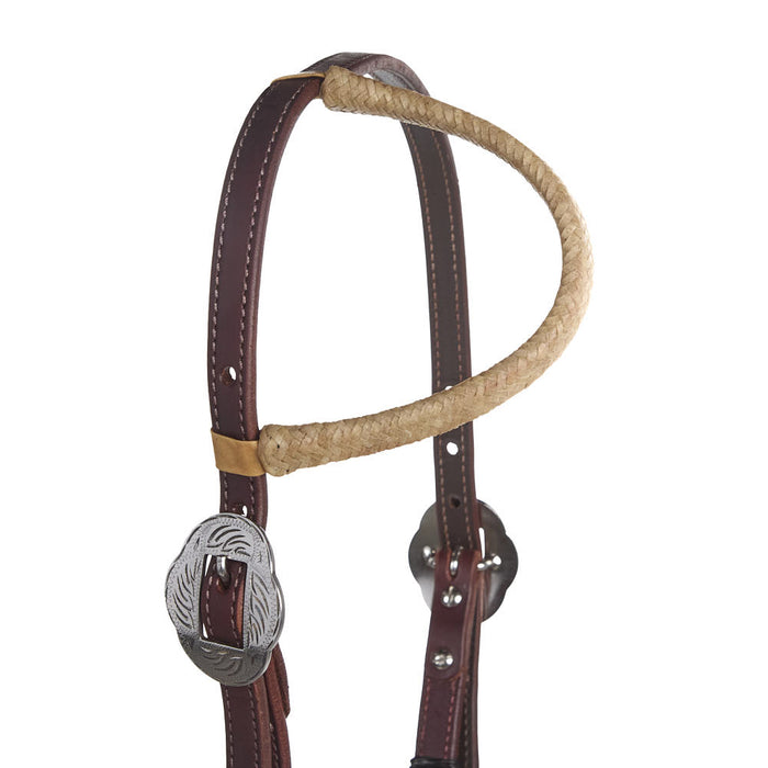 WD Tack Natural Black Rawhide Braided Double Buckle Latigo Leather Single Ear