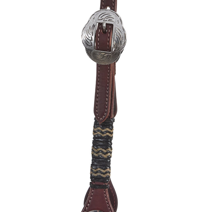 WD Tack Natural Black Rawhide Braided Double Buckle Latigo Leather Single Ear