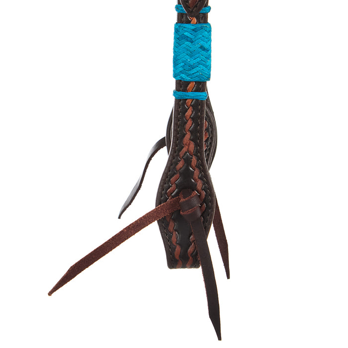 WD Tack Turquoise Rawhide Rope Tooled Single Ear Headstall