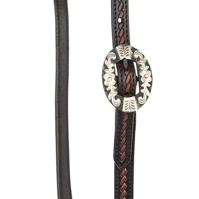 WD Tack Heavy Oiled Rope Tooling Floral Bar Double Buckle Single Ear Headstall