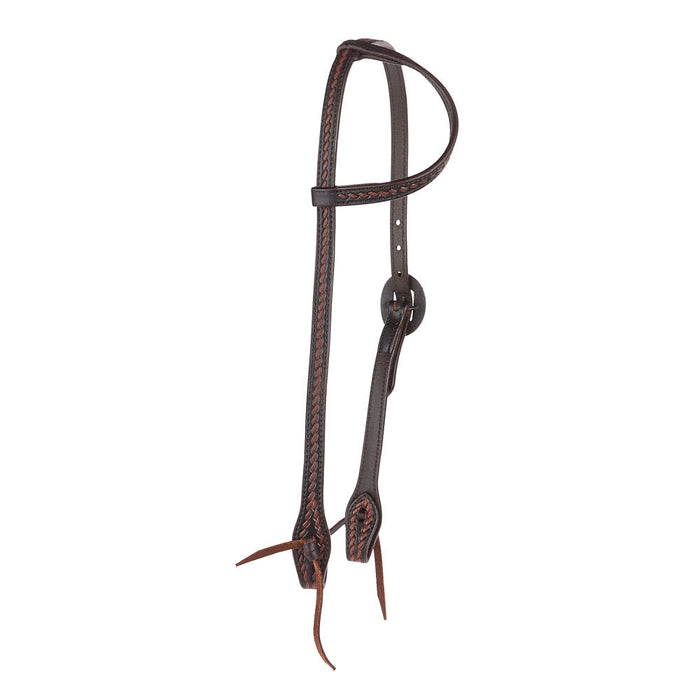 WD Tack Heavy Oiled Rope Tooling Floral Bar Double Buckle Single Ear Headstall