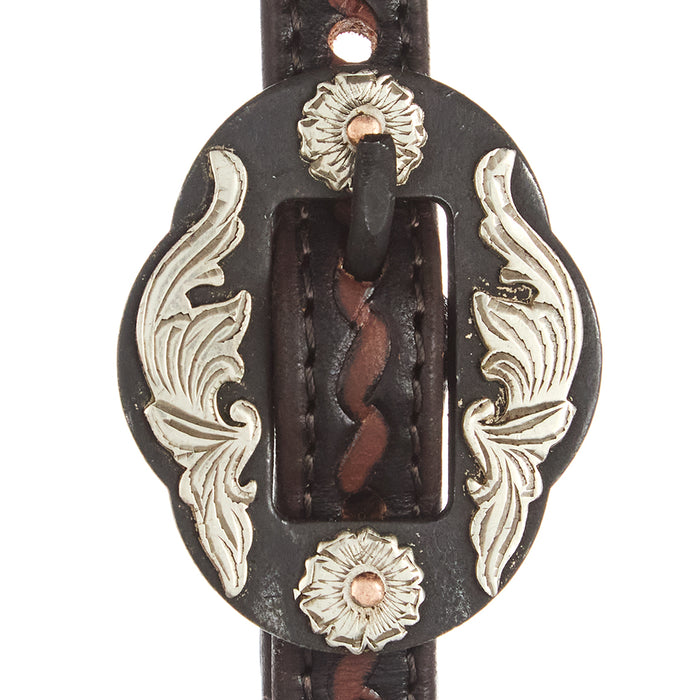 WD Tack Heavy Oiled Rope Tooling Double Flower Buckle Single Ear Headstall