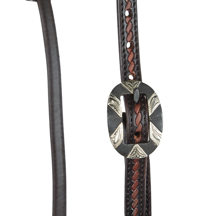 WD Tack Heavy Oiled Rope Tooling Oval Silver Bar Buckle Single Ear Headstall