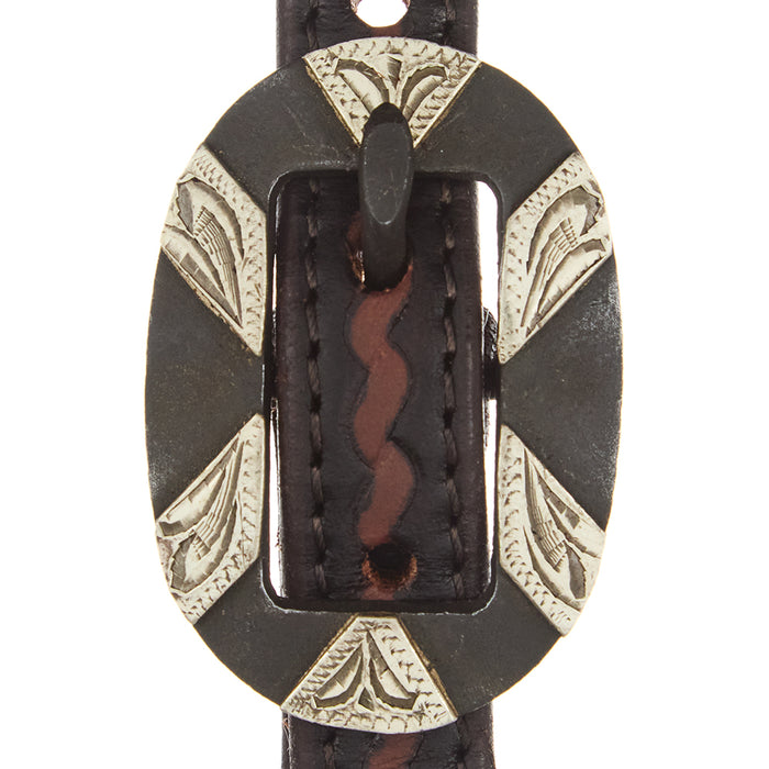 WD Tack Heavy Oiled Rope Tooling Oval Silver Bar Buckle Single Ear Headstall