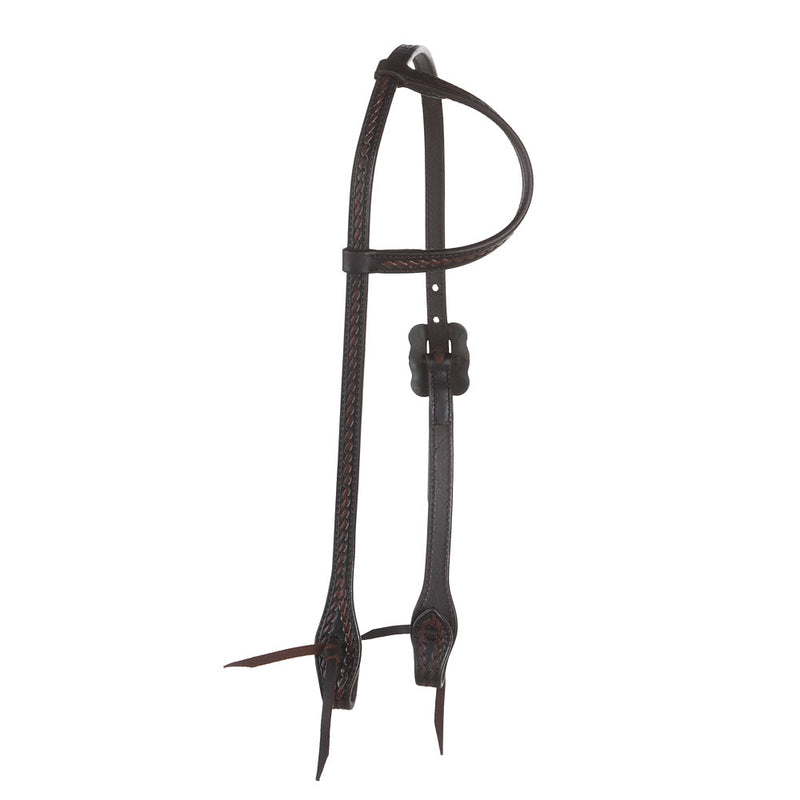 WD Tack Heavy Oiled Rope Tooling Double Flower Square Double Buckle Single Ear Headstall