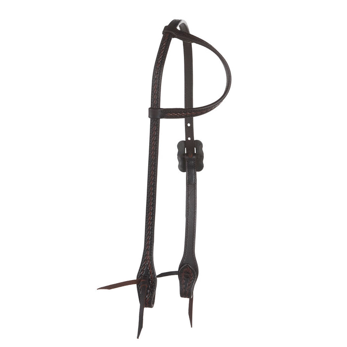 WD Tack Heavy Oiled Rope Tooling Double Flower Square Double Buckle Single Ear Headstall