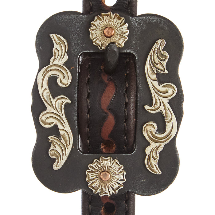 WD Tack Heavy Oiled Rope Tooling Double Flower Square Double Buckle Single Ear Headstall