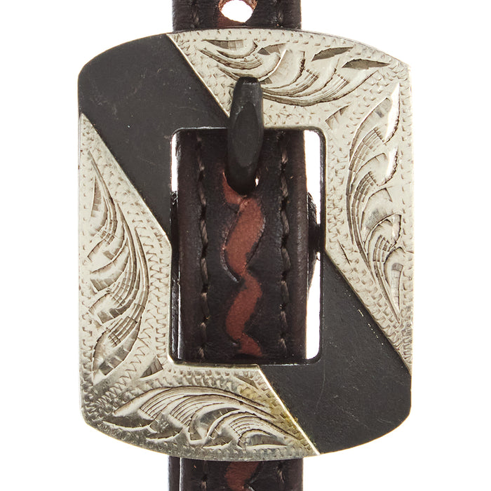 WD Tack Heavy Oiled Rope Tooling Silver Bar Double Buckle 5/8 inch Single Ear Headstall